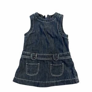 Early 2000s baby gap denim sleeveless dress for baby girls